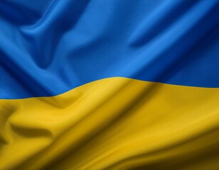 Ukraine national flag fluttering