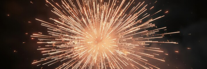 Obraz premium Vibrant firework explosion, radiating light and sparks, bright, festival
