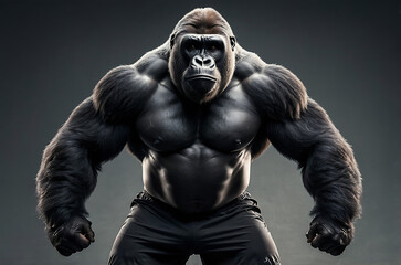 Fitness Athlete Gorilla in Sportswear