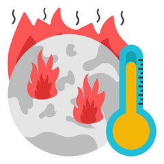 An icon design of global warming