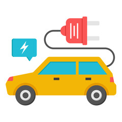 Naklejka premium An icon design of electric car charging