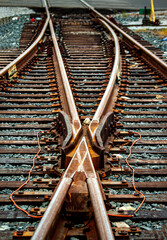 Railroad  track Switch Direction and Merge into shipping customer spurs