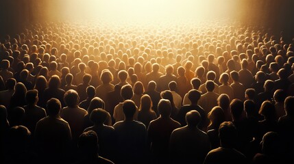 Obraz premium A Sea of Faces: A Captivating Crowd Illuminated