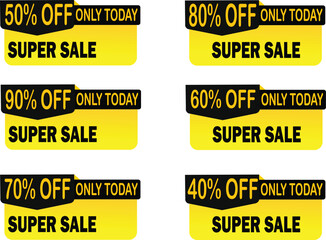 Offer Tag, Discount Tag, Special Offer, Big Sale, Supper Sale Vector Illustration