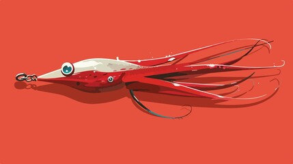 Professional Artificial Squid Lure Vector Illustration