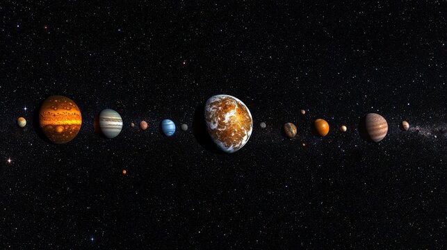 Exploring planetary systems outer space digital art cosmic view astronomy
