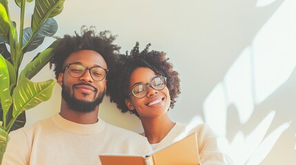 Mindful Connection A Couple Journaling Together in a Sunlit Room