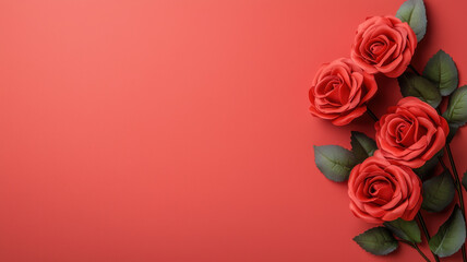 Valentine theme, Beautiful red roses on vibrant background, perfect for Valentine Day