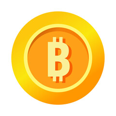 bitcoin sign icon gold gradient vector illustration coin cryptocurrency digital money circle flat