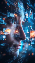 Future Technology, AI, Data Processing, Digital Interface, Augmented Reality, Human Computer Interaction