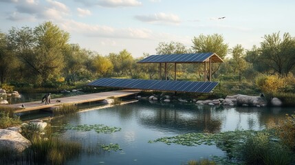 Obraz premium Solar-powered wildlife refuge.