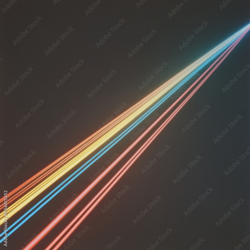 Leinwandbilder neon laser light show with sharp lines in dark setting