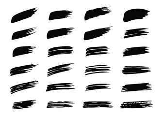 Abstract Black Brush Stroke Vector Pack