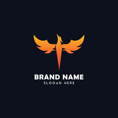 Letter T phoenix logo, Stylish and symbolic logo featuring the letter 'T' seamlessly integrated with a phoenix design