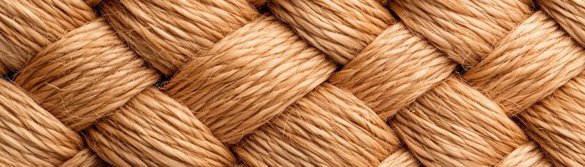 Fototapeta premium Artistic intertwine of natural fibers textured surface close-up