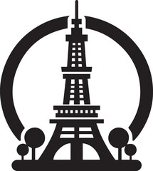 SH Tower icon vector silhouette