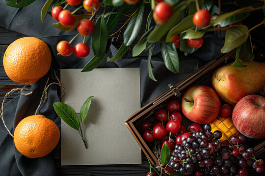 personalized welcome note and small gift for hotel guests blank signature form fruit basket top view