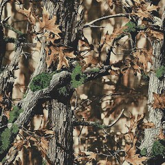 Mossy Oak Tree Forest Hunting Camouflage Seamless Camo Pattern Texture