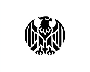 Eagle silhouette logo design icon vector template. Black Color Eagle icon illustration.