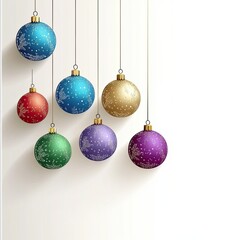 Colorful Christmas baubles hanging