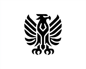 Eagle silhouette logo design icon vector template. Black Color Eagle icon illustration.