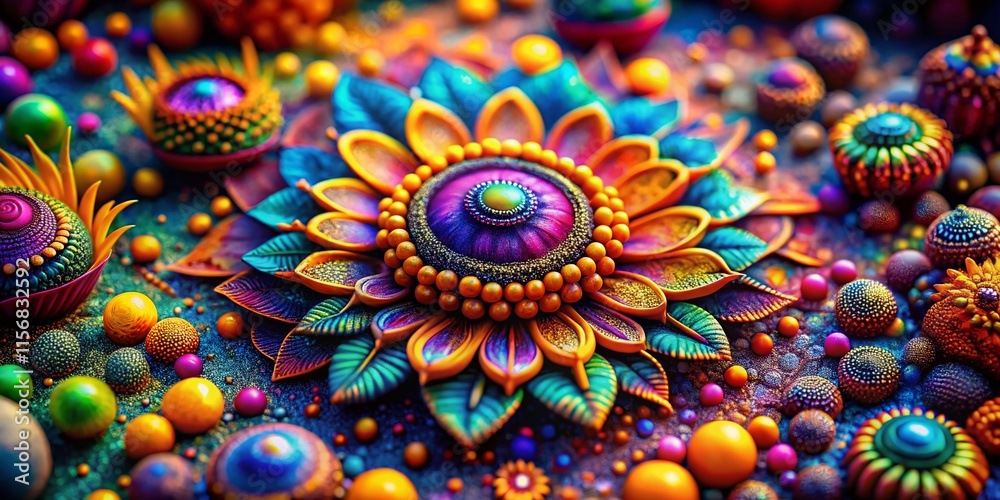 Poster abstract spectrum delight: dynamic colorful cascade macro photography
