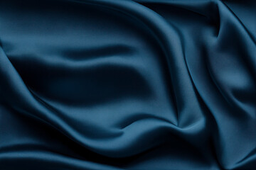 Fototapeta premium Luxurious Blue Silk Fabric Seamless Texture