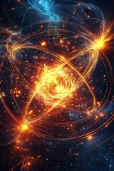 Obraz premium Cosmic Explosion of Energy and Light in the Boundless Universe