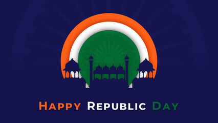 Republic Day Fort with Tricolor Circles