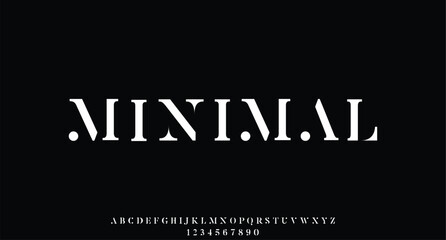 Minimal font creative modern alphabet. Typography with dot regular and number. minimalist style fonts set. vector illustration
