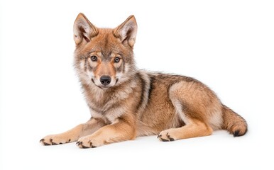 Obraz premium A fierce wolf with sharp eyes and intricate fur, ideal for wildlife and nature-themed projects.