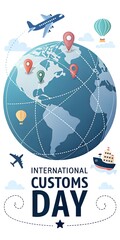 Fototapeta premium Customs Day. illustration Art, International Customs Day,
