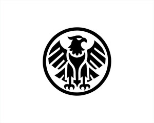 Eagle silhouette logo design icon vector template. Black Color Eagle icon illustration.