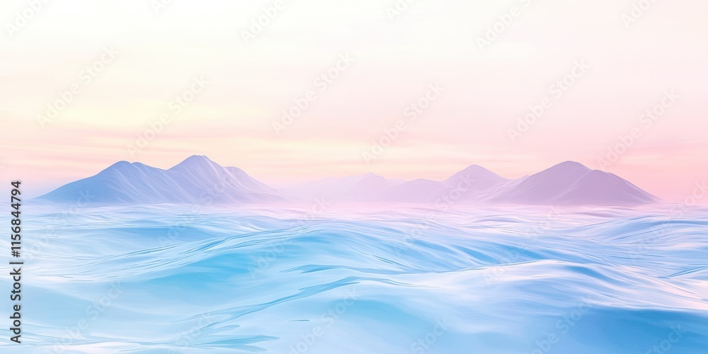 Poster mountain range is shown in the distance with a blue ocean in the foreground