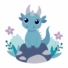 A large dragon flying over a lush green hillside. 