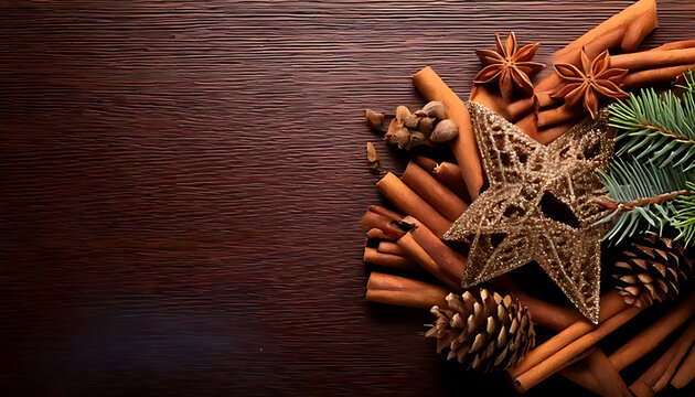Christmas - Winter background with Christmas decorations