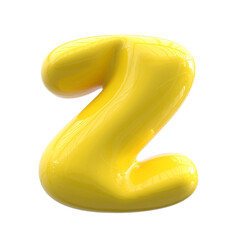 Yellow Balloon Font Letter Z