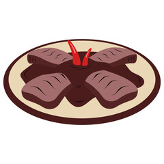 Rendang Art in Vector: Iconic Indonesian Dish