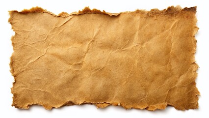 Fototapeta premium Aged Brown Paper Texture with Torn Edges - Vintage Background
