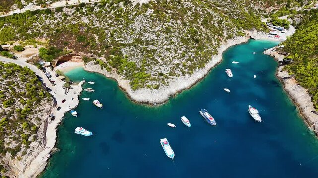 Porto Vromi Beach, on the coast of Zakynthos, in the Ionian Islands of Greece