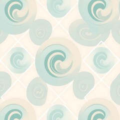 Whimsical Water: Abstract, swirling patterns in soothing blue and beige hues create a mesmerizing, seamless design that evokes feelings of calm and tranquility.  