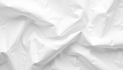 Obraz premium Wrinkled white fabric texture with soft folds for background and textile design