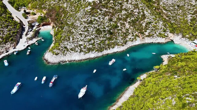 Porto Vromi Beach, on the coast of Zakynthos, in the Ionian Islands of Greece