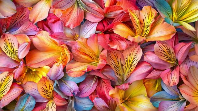 background of alstroemeria flowers. Selective focus