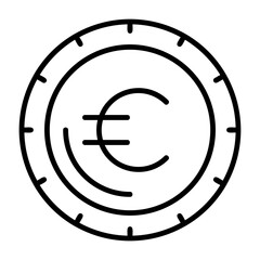Euro sign Outline Style Icon
