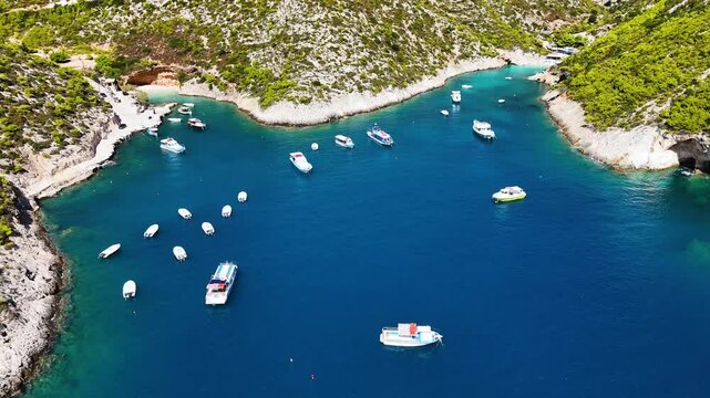 Porto Vromi Beach, on the coast of Zakynthos, in the Ionian Islands of Greece
