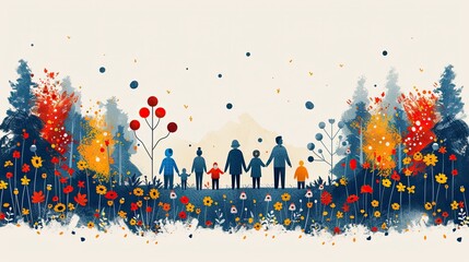 flat design, illustration, The Family Heritage: Passing down traditions through generations