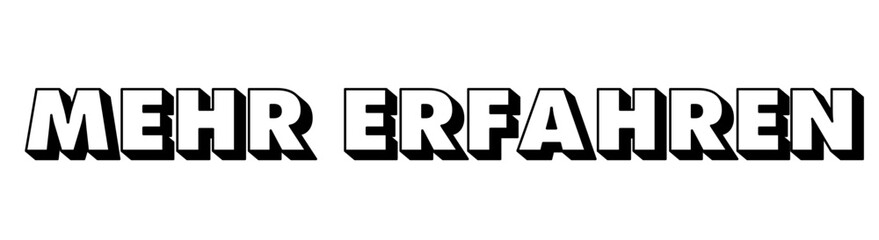 Mehr Erfahren. Learn More 3D Text Website UI UX Design Element.