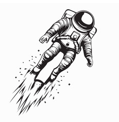 Astronaut Vector Image. Astronauts Space Flying Stock Illustration on white background.