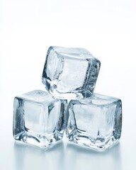 Cooling cubes in clear composition studio setting ice photography